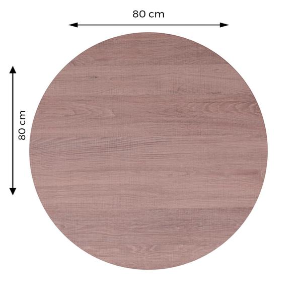 Imagem de Mesa Alpha Inox 77,50 cm (Altura) com Tampo em MDP Redonda 80 cm Imbuia