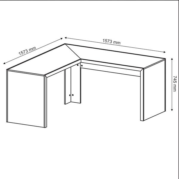 Imagem de Mesa Angular para Escritório Home Office ME4116 MDP Branco G69 - Gran Belo