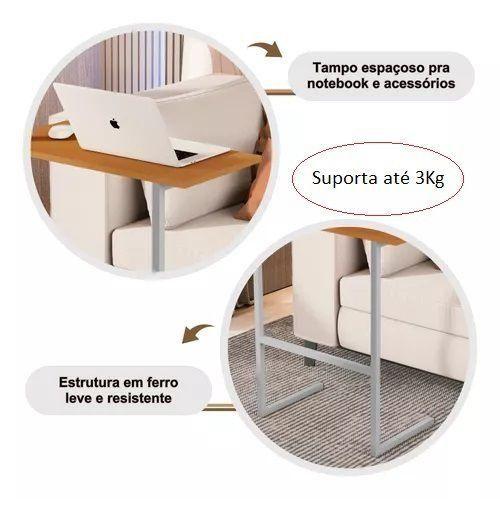 Imagem de Mesa Apoio Lateral Encaixe Sofa Home Office Thor