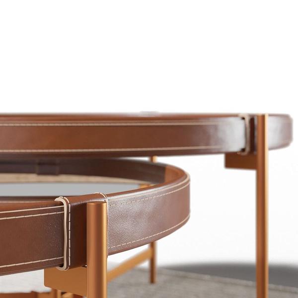 Imagem de Mesa Aqua Centro Grande - Off White/Cobre