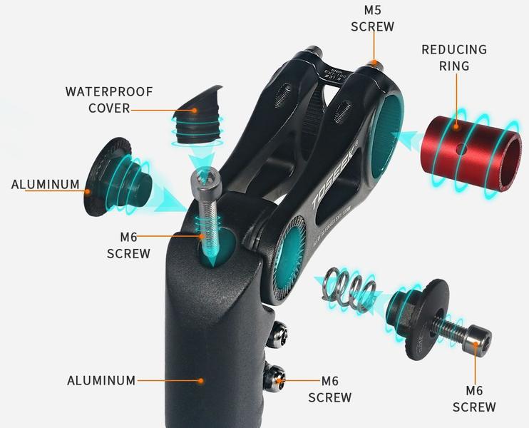 Imagem de Mesa Articulável Ajustável Bike Mtb Toseek 31.8mm/25.4m Gênero:UnissexCor:PrataTamanho:Único