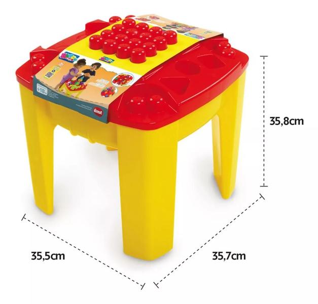 Imagem de Mesa Atividades Blocolândia 24 Peças Dismat Mk441 Mesinha Infantil