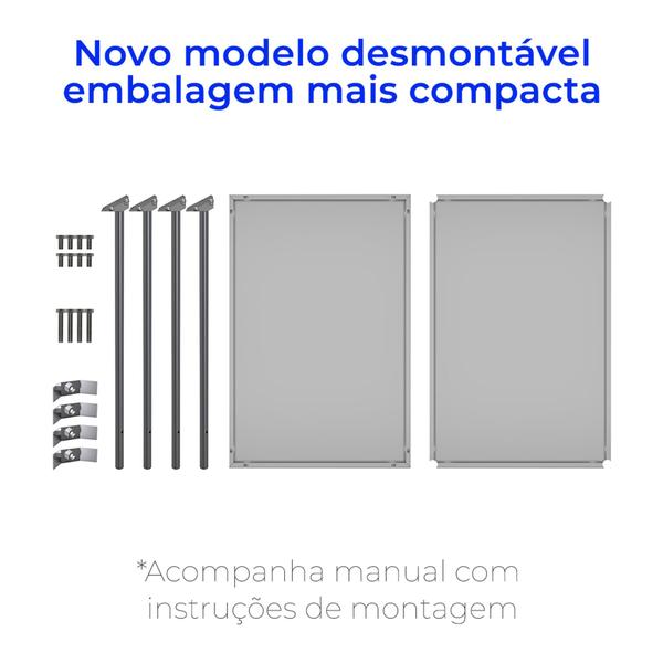 Imagem de Mesa Auxiliar 40x60x80cm em Aço Carbono C/ Rodízios 