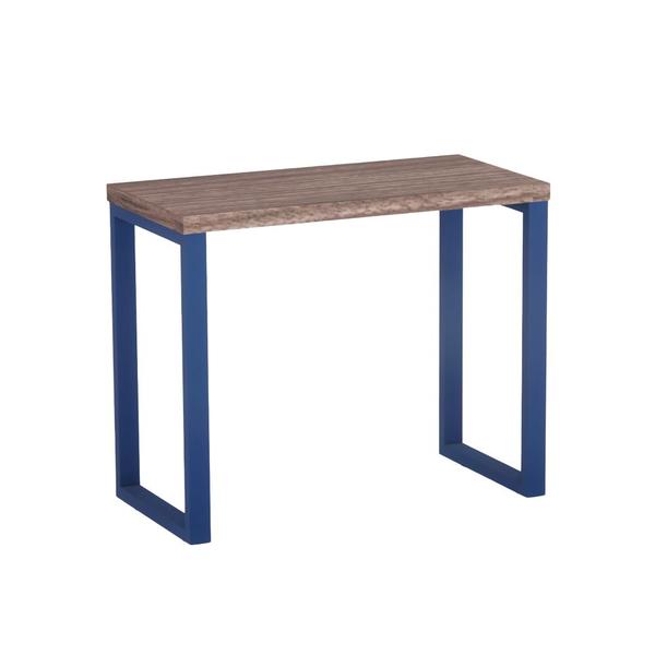 Imagem de Mesa Auxiliar Tubolar PE 40 Pandin 90 x 45 Cm Walnut e Azul Del Rey