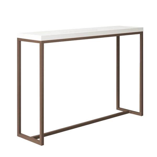 Mesa Bancada Balcão Aparador Alto Mavie 150cm Industrial Ferro Marrom Madeira 100% MDF Branco - Ahz Móveis - AHAZZO MÓVEIS Imagem de Mesa Bancada Balcão Aparador Alto Mavie 150cm Industrial Ferro Marrom Madeira 100% MDF Branco - Ahz Móveis