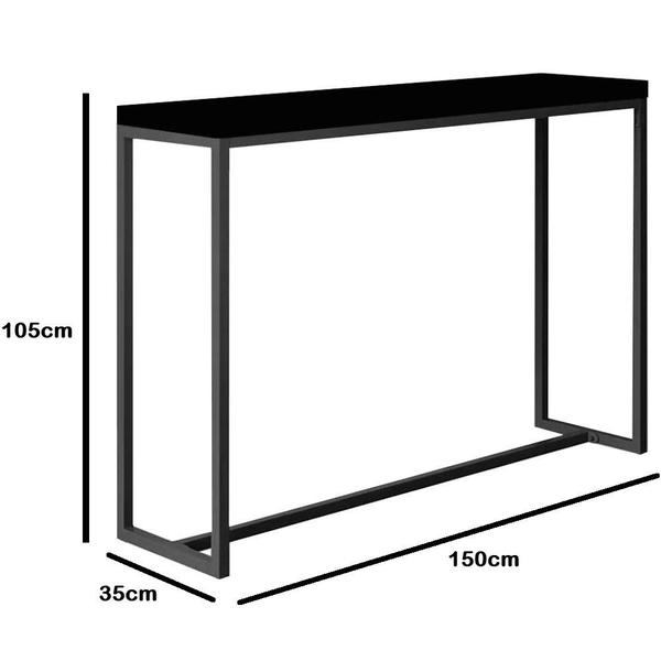 Mesa Bancada Balcão Aparador Alto Mavie 150cm Industrial Ferro Preto Madeira 100% MDF Demolição - Ahz Móveis - AHAZZO MÓVEIS Imagem de Mesa Bancada Balcão Aparador Alto Mavie 150cm Industrial Ferro Preto Madeira 100% MDF Demolição - Ahz Móveis