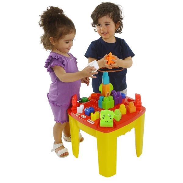 Imagem de Mesa Bebê Infantil Brinquedo Didática Divertida Educativa Criativa Interativa Com Blocos De Montar