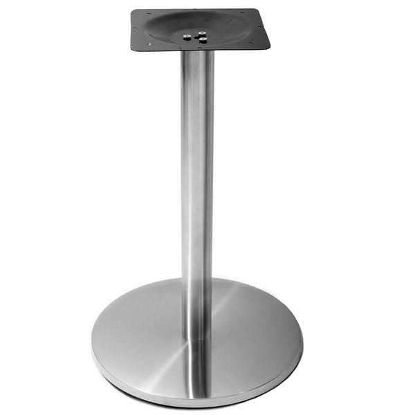 Imagem de Mesa Beta Inox 75 cm (Altura) Disco Redondo Tampo MDP Quadrado 60 cm (Larg) x 2,50 cm (Alt) CasaBlanca