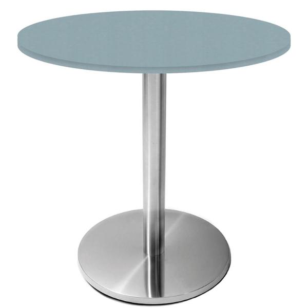 Imagem de Mesa Beta Inox 75 cm (Altura) Disco Redondo Tampo MDP Redondo 60 cm (Larg) x 2,50 cm (Alt) Cinza