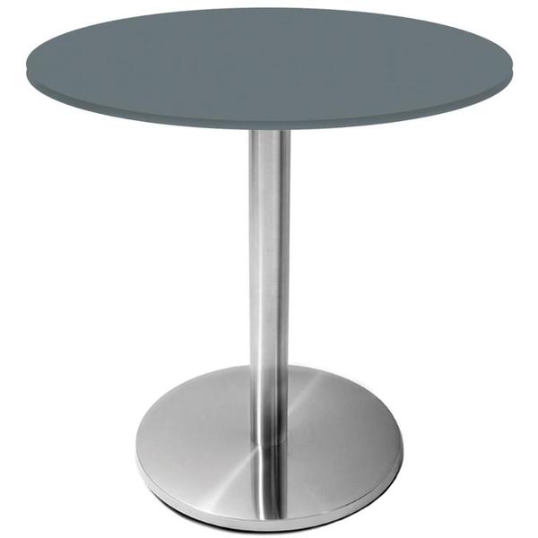 Imagem de Mesa Beta Inox 75 cm (Altura) Disco Redondo Tampo MDP Redondo 80 cm (Larg) x 2,50 cm (Alt) Grafito