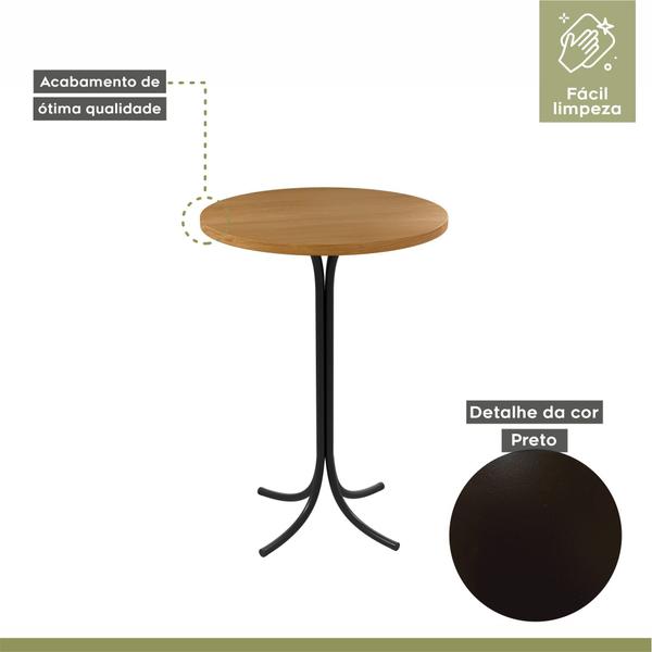 Imagem de Mesa Bistrô 60cm Tampo MDF Pés em Aço Belle Espresso Móveis