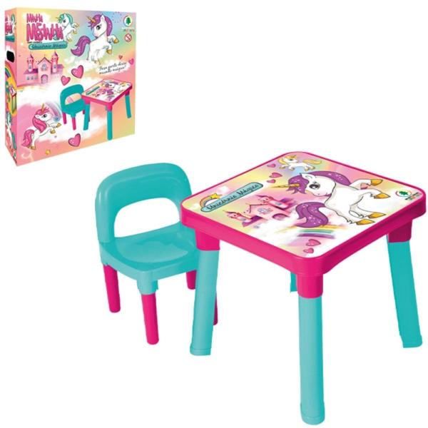 Imagem de Mesa C/ Cadeira Infantil Unicórnio + Cadeira Camarim Fashion