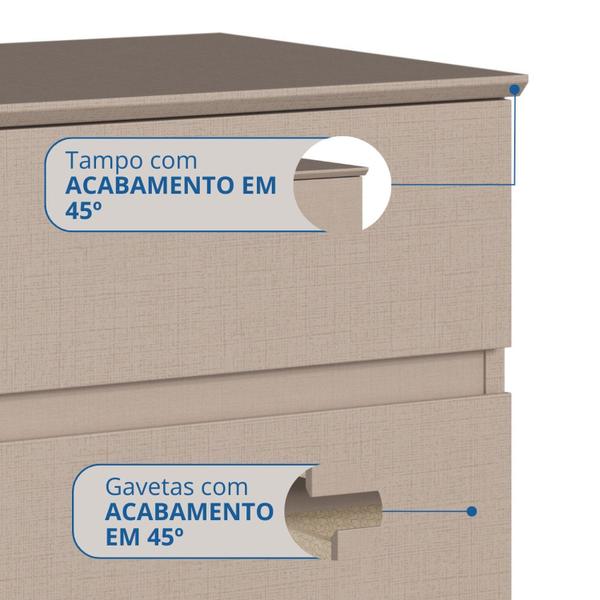 Imagem de Mesa Cabeceira 2 Gavetas Aurora Marrom