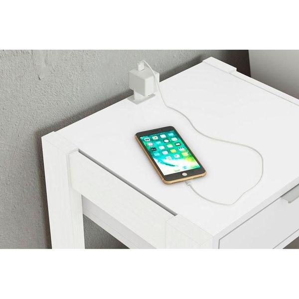 Imagem de Mesa Cabeceira AZ1016 c/ 1 Gaveta Branco - Tecno Mobili