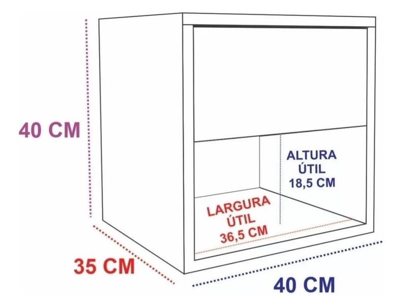 Imagem de Mesa Cabeceira C Gaveta Secreta Lado Direito Mdf Madeirado