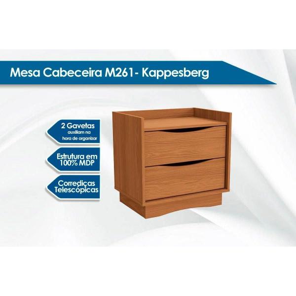 Imagem de Mesa Cabeceira Casal 2 Gavetas M261 Canela - Kappesberg