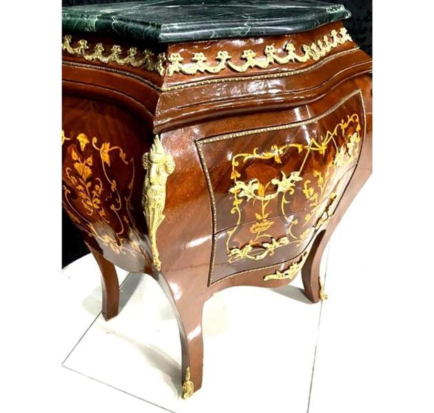 Imagem de Mesa Cabeceira Criado Bronze Cravejado Marquiterrie Luxo