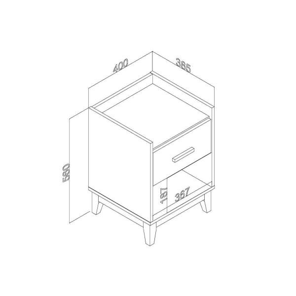 Imagem de Mesa Cabeceira Infantil LE 6006 c/ 1 Gaveta Freijo - Movelbento