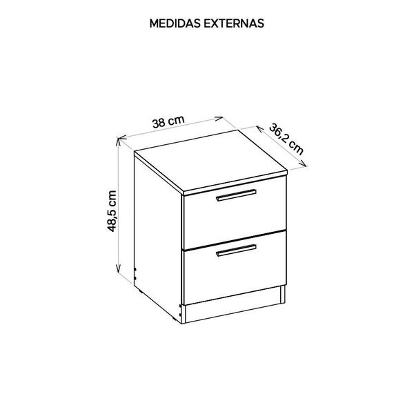 Imagem de Mesa Cabeceira Para Quarto 2 Gavetas Sleep Marrom Caemmun