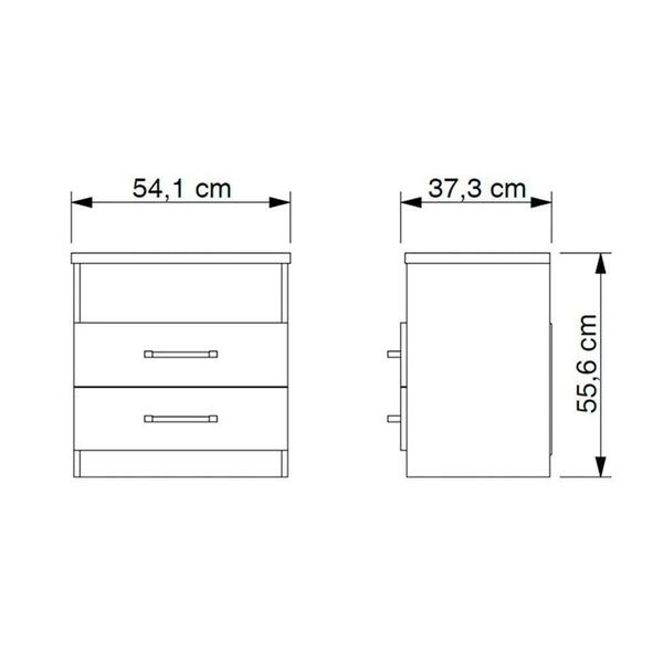 Imagem de Mesa Cabeceira PH 1195 c/ 2 Gavetas Fendi - Herval