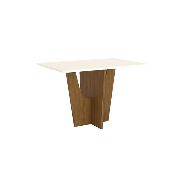 Imagem de Mesa Canto Reto Sem Vidro 120 Cm Danielly Henn Nature Com Off White