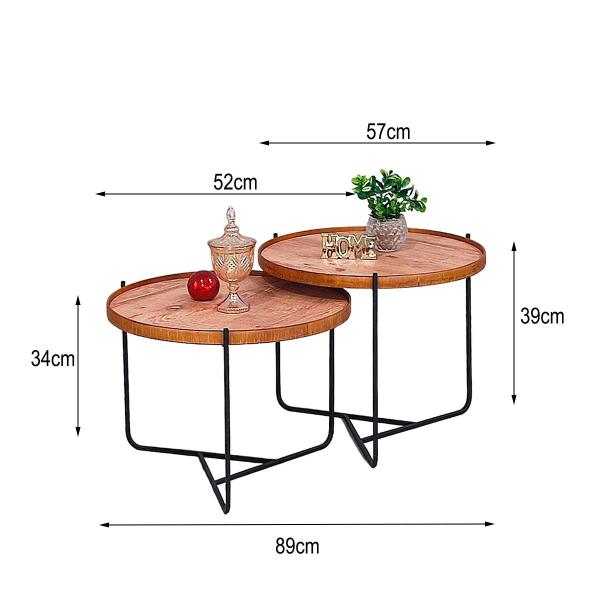 Imagem de Mesa Centro Apoio Conjunto Canto Sofá Pequena Madeirado Mesinha Ambiente Casa Recepção