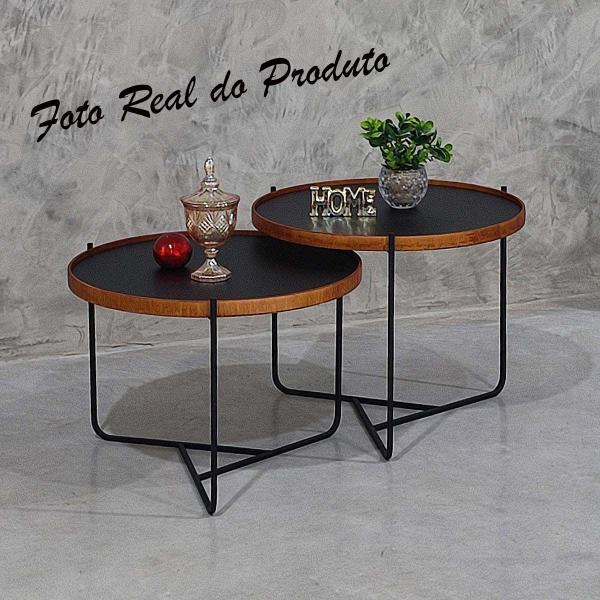 Imagem de Mesa Centro Apoio Conjunto Canto Sofá Pequena Madeirado Mesinha Ambiente Casa Recepção