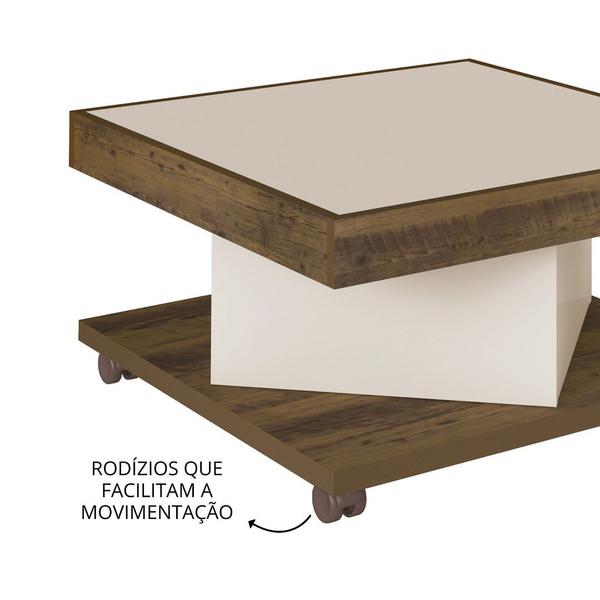 Imagem de Mesa Centro Apoio Saara Pinho com Off White  Artely