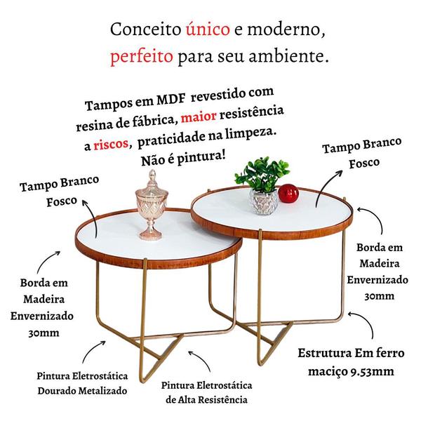 Imagem de Mesa Centro Canto Conjunto Apoio Mesinha Rustico Pequena Ambiente Casa Recepção