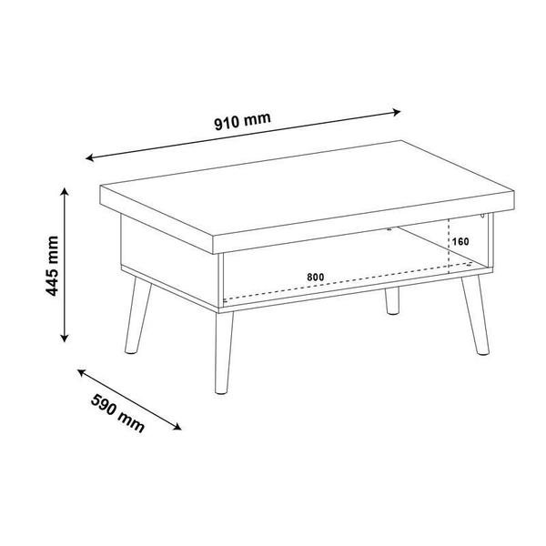 Imagem de Mesa Centro  Lucca Cor Pinho/Off White - Artery