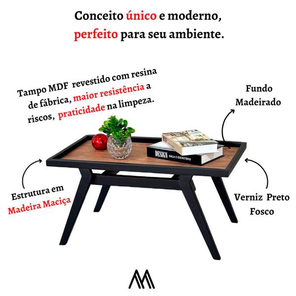 Imagem de Mesa Centro Sala Estar Moderna Lateral Sofá Decoração Escritório Escritorio