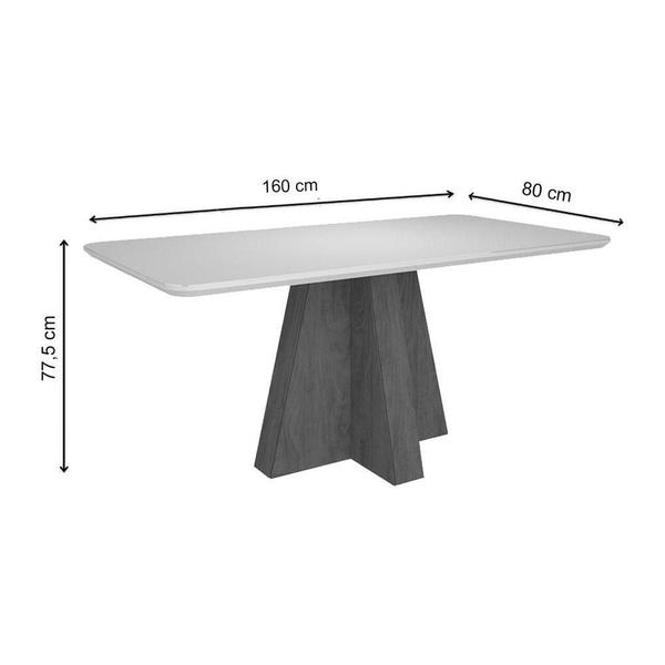 Imagem de Mesa Cimol Maitê Tampo MDF 160cm Savana/Off White