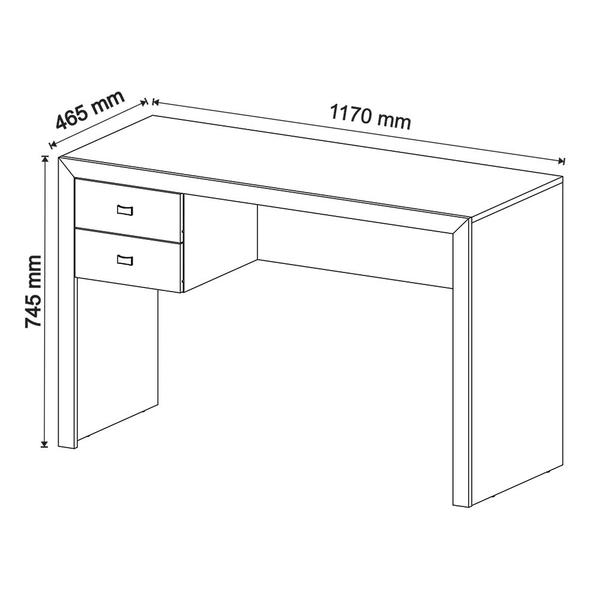 Imagem de Mesa com 2 Gavetas para Escritório Home Office ME4123 MDP Branco G69 - Gran Belo