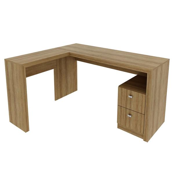 Imagem de Mesa com 2 Gavetas para Escritório Home Office ME4129 MDP Amendoa G69 - Gran Belo