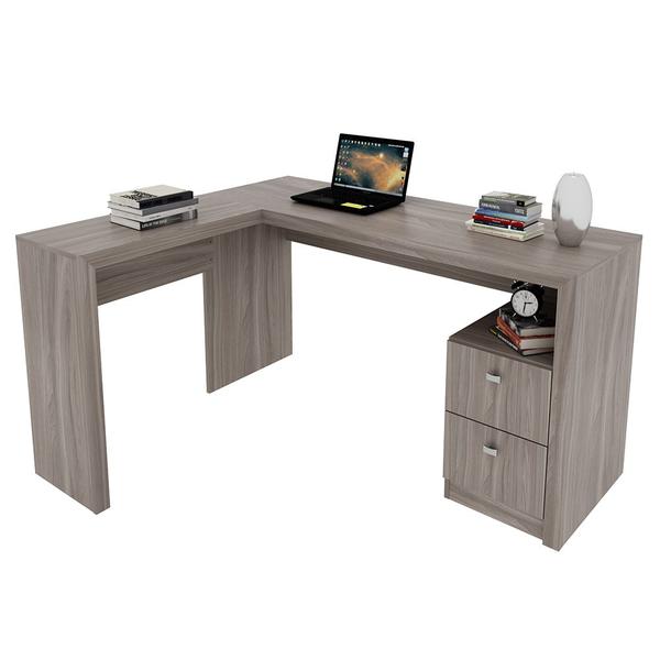 Imagem de Mesa com 2 Gavetas para Escritório Home Office ME4129 MDP Carvalho G69 - Gran Belo