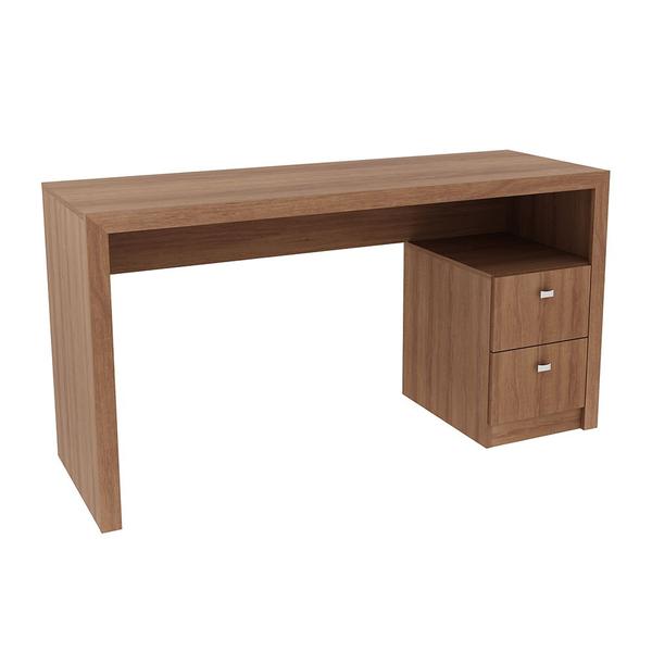 Imagem de Mesa com 2 Gavetas para Escritório Home Office ME4130 MDP Amendoa G69 - Gran Belo