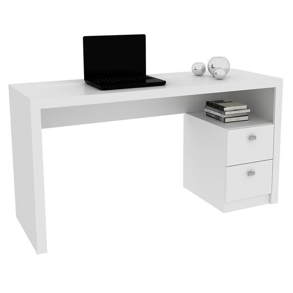 Imagem de Mesa com 2 Gavetas para Escritório Home Office ME4130 MDP Branco G69 - Gran Belo