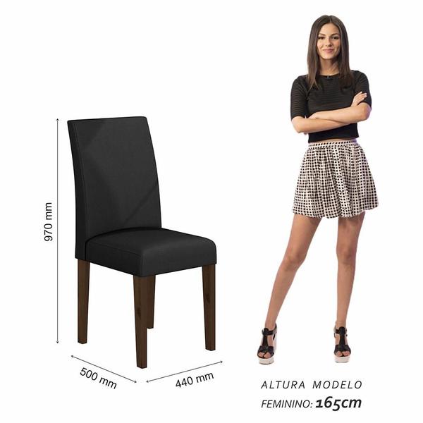 Imagem de Mesa Com 4 Cadeiras 1,36 Versalhes Imb/preto/preto - Móveis Arapongas