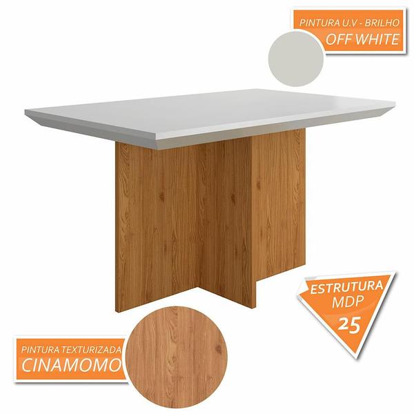 Imagem de Mesa Com 4 Cadeiras Duda 1,36 Cin/off White/bege - Móveis Arapongas