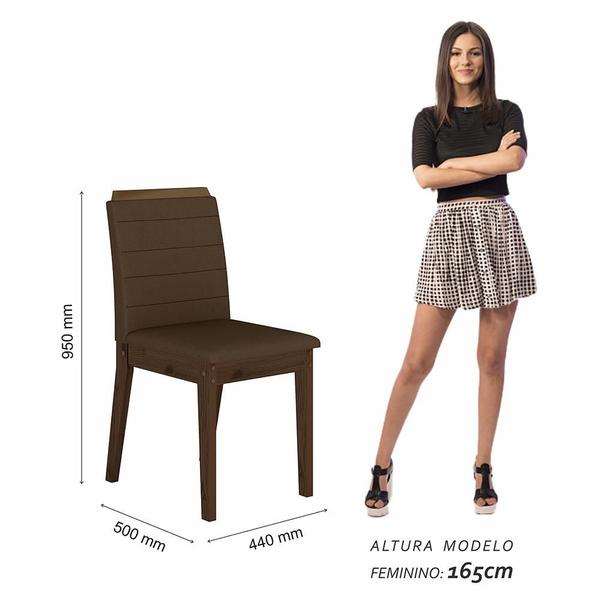 Imagem de Mesa Com 4 Cadeiras Qatar 1,20 Imb/pre/marrom - Móveis Arapongas