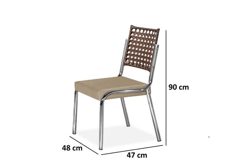 Imagem de Mesa com 6 Cadeiras 1,60X0,90 Tampo MDP Cromado Nobre