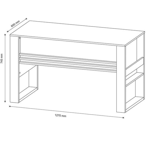 Imagem de Mesa com Aplique para Escritório Home Office ME4146 MDP Nogal G69 - Gran Belo