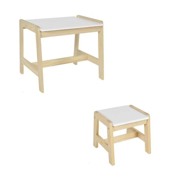 Imagem de Mesa com Banqueta Infantil Madeira Maciça/MDF Castelo Casatema