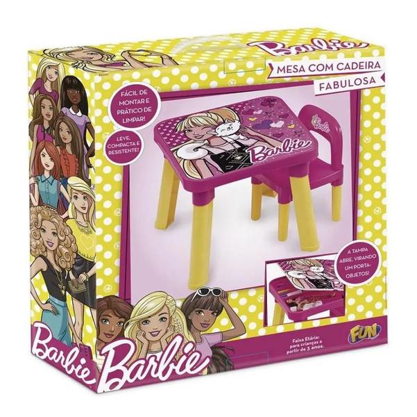 Imagem de Mesa Com Cadeira Barbie - Fun 69269