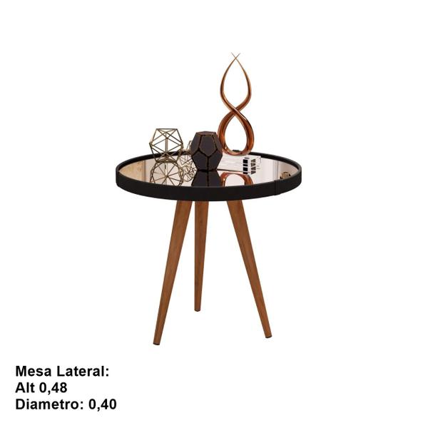 Imagem de Mesa Com Espelho Lateral Adnet Plus 40cm Preto - Comprar Moveis para sua Casa