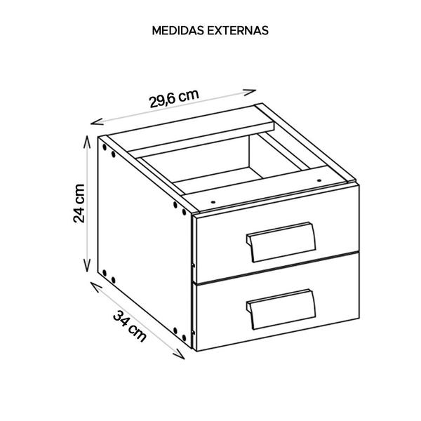 Imagem de Mesa Com Gaveteiro Escritório 136 Cm Marrom Studio Caemmun