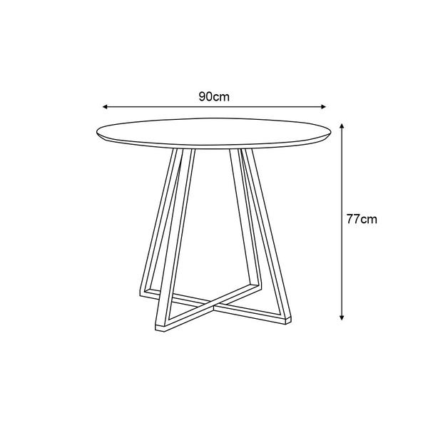 Imagem de Mesa com Pés de Ferro Jantar Laís 90 Cm Modelo Industrial Preto