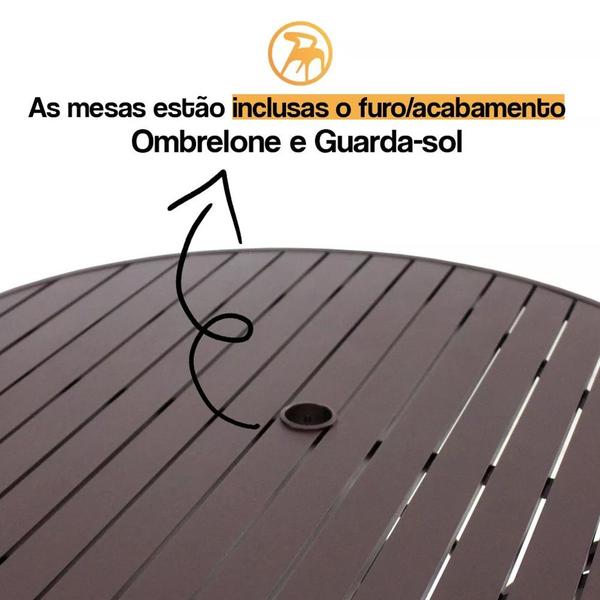 Imagem de Mesa com Tampo Ripado Alumínio para Cozinha, Edícula e Piscina Trama Original