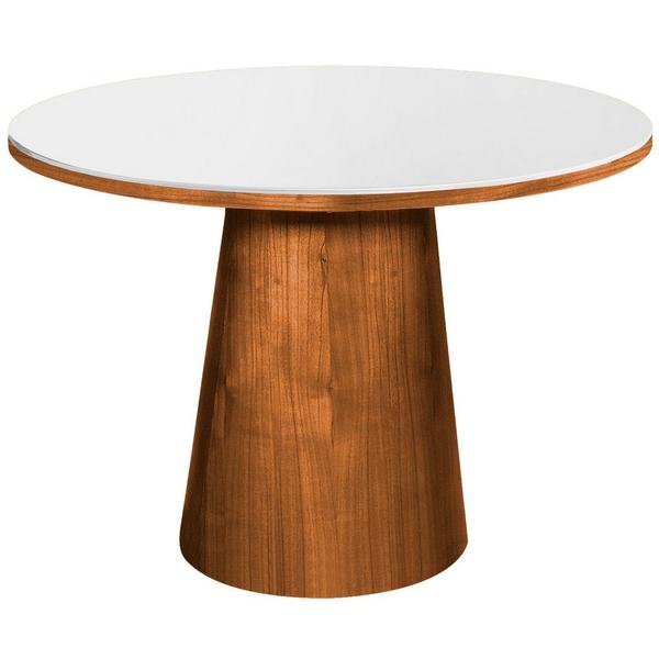 Imagem de Mesa Cone 4 Lugares Branco/Imbuia 1,2m - Cerc