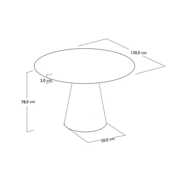 Imagem de Mesa Cone 4 Lugares Branco/ Preto 1,3m - Cerc